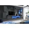 AC-DÉCO Tv-Bänkar>Väggmonterad TV-möbel Set Switch XXV - L 280 x P 40 x H 140 cm - Grå