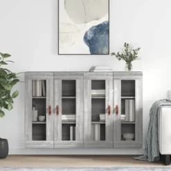 vidaXL Skåp>Väggmonterade skåp 2 st grå sonoma konstruerat trä