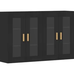 vidaXL Skåp>Väggmonterade skåp 2 st svart konstruerat trä