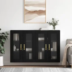 vidaXL Skåp>Väggmonterade skåp 2 st svart konstruerat trä