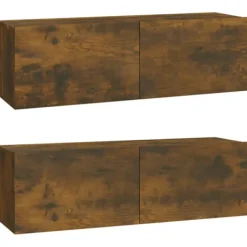 vidaXL Tv-Bänkar>Väggmonterade tv-bänkar 2 st 100x30x30 cm konstruerat trä