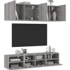 vidaXL Tv-Bänkar>Väggmonterade TV-enheter 5 delar grå sonoma konstruerat trä