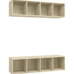 vidaXL Tv-Bänkar>Väggmonterade tv-skåp 2 st sonoma-ek konstruerat trä