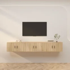 vidaXL Tv-Bänkar>Väggmonterade tv-skåp 3 st Sonoma ek 80x34,5x40 cm