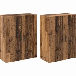 vidaXL Skåp>Väggmonterat skåp 2 pcs Gammalt trä 69,5 x 34 x 90 cm
