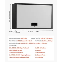 DUOKU Skåp>Väggskåp - - WC3020 - Metall - 77 x 30,5 x 50 cm - Belastning 108,86 kg