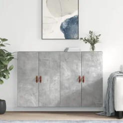 vidaXL Skåp>Väggskåp 2 st betonggrå 69,5x34x90 cm