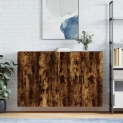 vidaXL Skåp>Väggskåp 2 st rökfärgad ek 69,5x34x90 cm