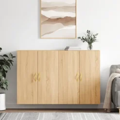 vidaXL Skåp>Väggskåp 2 st sonoma-ek 69,5x34x90 cm