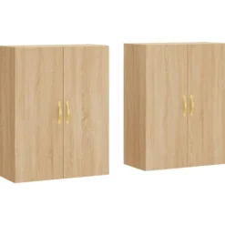 vidaXL Skåp>Väggskåp 2 st sonoma-ek 69,5x34x90 cm