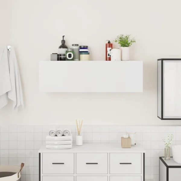 vidaXL Skåp>Väggskåp för badrum vit 100x25x30 cm konstruerat trä