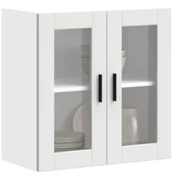 vidaXL Skåp>Väggskåp för kök med glasdörr Porto vit