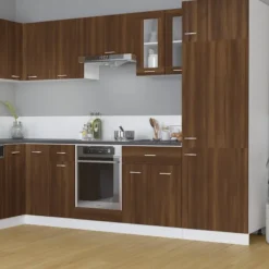 vidaXL Skåp>Väggskåp glas “Lyon” brun ek 60x31x60 cm konstruerat trä