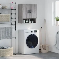 vidaXL Skåp>Väggskåp grå sonoma 60x31x70 cm konstruerat trä