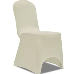 vidaXL Stolar>50 st gräddvita stolsöverdrag