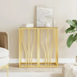 vidaXL Småbord>Avlastningsbord 70x30x70 cm rostfritt stål och glas