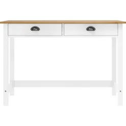 vidaXL Kontorsmöbler>Avlastningsbord Hill med 2 lådor 110x45x74 cm massiv furu