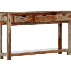 vidaXL Sideboards>Avlastningsbord med 3 lådor 120x30x75 cm massivt sheshamträ