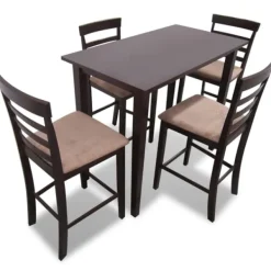 vidaXL Matgrupper>Barbord i trä med 4 barstolar