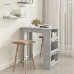 vidaXL Köksö>Barbord med hyllor betong 102x50x103,5 cm konstruerat trä