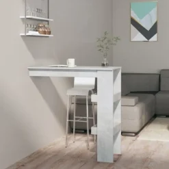 vidaXL Balkongmöbler>Barbord väggmonterat betong 102x45x103,5 cm konstruerat trä