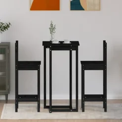 vidaXL Matgrupper>Barmöbler 3 delar massiv furu