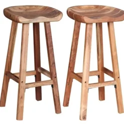 vidaXL Stolar>Barstolar 2 st massivt akaciaträ 38x37x76 cm