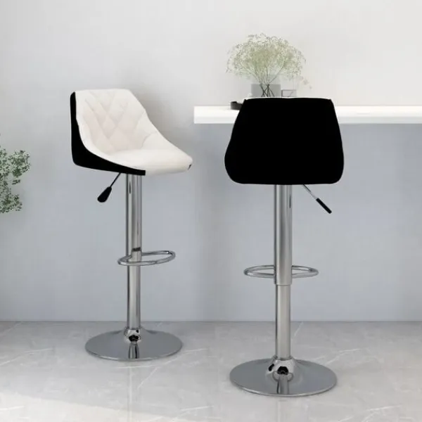 vidaXL Stolar>Barstolar 2 st vit och konstläder