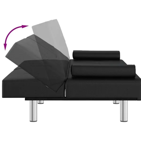 vidaXL Soffor>Bäddsoffa med mugghållare konstläder