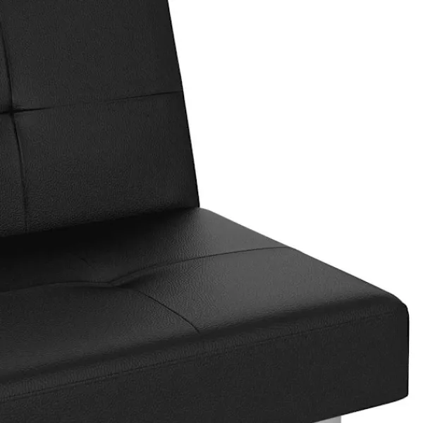 vidaXL Soffor>Bäddsoffa med mugghållare konstläder