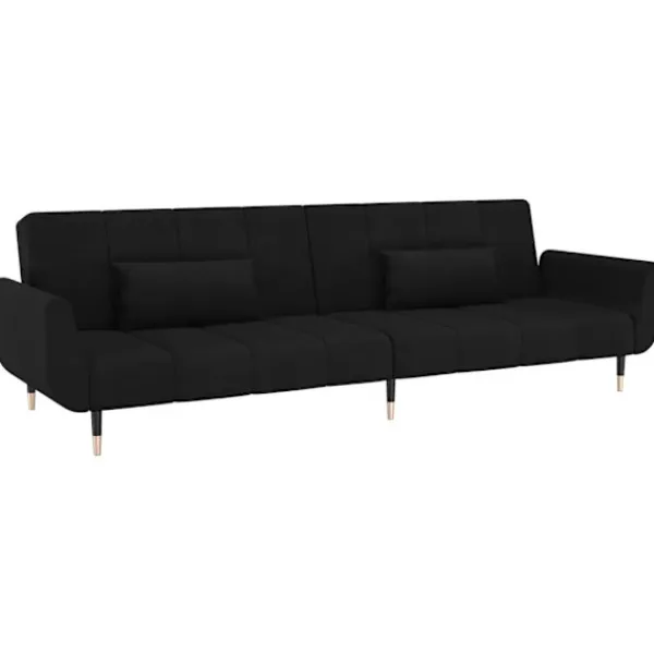 vidaXL Soffor>Bäddsoffa 2-sits med två kuddar sammet