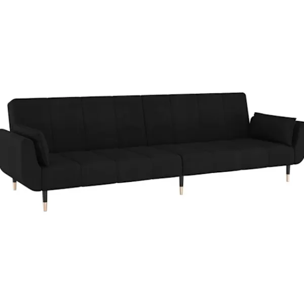 vidaXL Soffor>Bäddsoffa 2-sits med två kuddar sammet