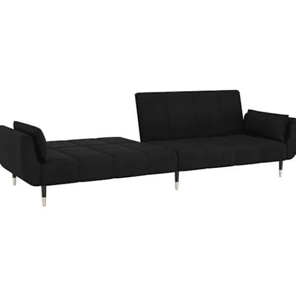 vidaXL Soffor>Bäddsoffa 2-sits med två kuddar sammet