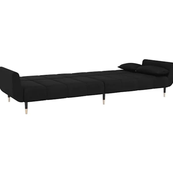 vidaXL Soffor>Bäddsoffa 2-sits med två kuddar sammet