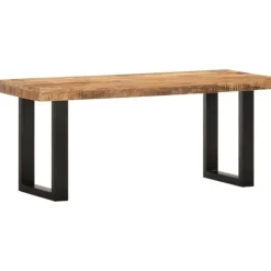 vidaXL Balkongmöbler>Bänk 110 cm massivt grovt mangoträ och stål