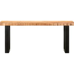vidaXL Balkongmöbler>Bänk 110 cm massivt grovt mangoträ och stål