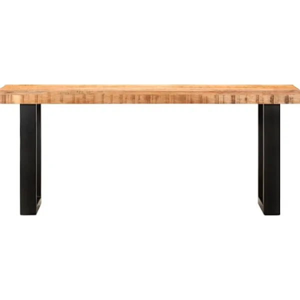 vidaXL Balkongmöbler>Bänk 110 cm massivt grovt mangoträ och stål