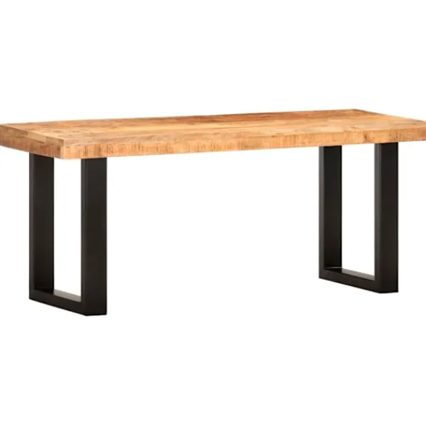 vidaXL Balkongmöbler>Bänk 110 cm massivt grovt mangoträ och stål