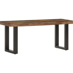 vidaXL Stolar>Bänk 110 cm massivt återvunnet trä och stål