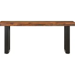 vidaXL Stolar>Bänk 110 cm massivt återvunnet trä och stål