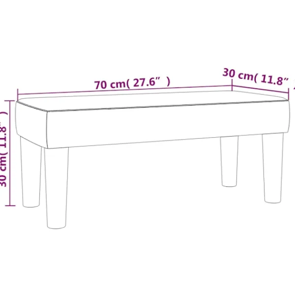 vidaXL Balkongmöbler>Bänk 70x30x30 cm tyg