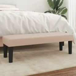 vidaXL Balkongmöbler>Bänk cappuccino 100x30x30 cm konstläder