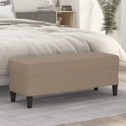 vidaXL Balkongmöbler>Bänk cappuccino 100x35x41 cm konstläder