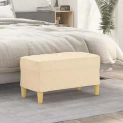 vidaXL Pallar>Bänk gräddvit 70x35x41 cm tyg