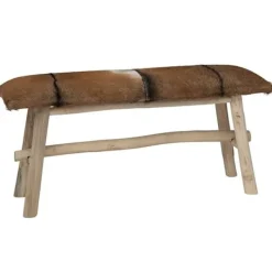 vidaXL Balkongmöbler>Bänk äkta läder teak