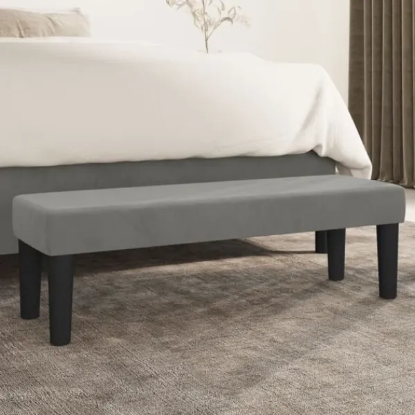 vidaXL Balkongmöbler>Bänk ljus 100x30x30 cm sammet