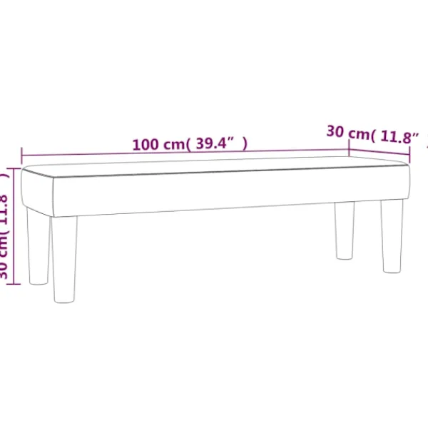 vidaXL Balkongmöbler>Bänk ljus 100x30x30 cm sammet