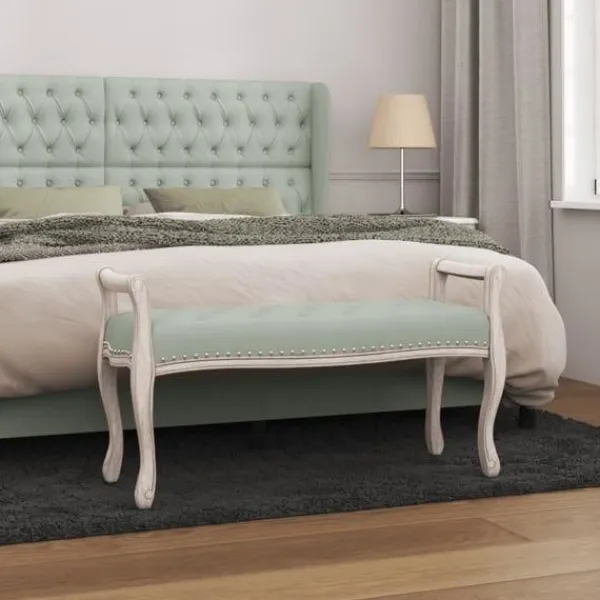 vidaXL Balkongmöbler>Bänk ljus 110x45x60 cm sammet