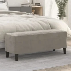 vidaXL Balkongmöbler>Bänk ljus 100x35x41 cm sammet