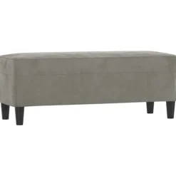 vidaXL Balkongmöbler>Bänk ljus 100x35x41 cm sammet